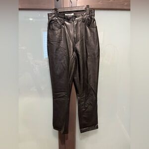 Abercrombie & Fitch 90s straight Black ultra High Rise leather pants